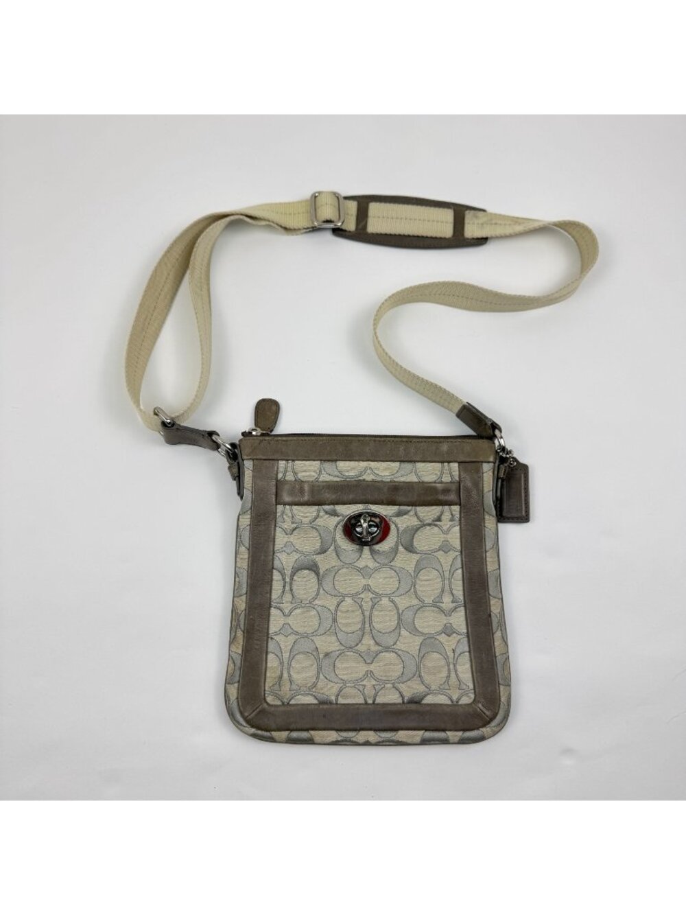 Coach Signature Crossbody Bag Swing Pack Gray 42664P